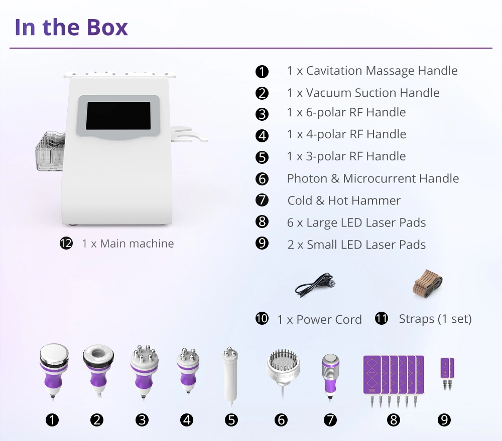 cavitation machine 9 in 1 packge